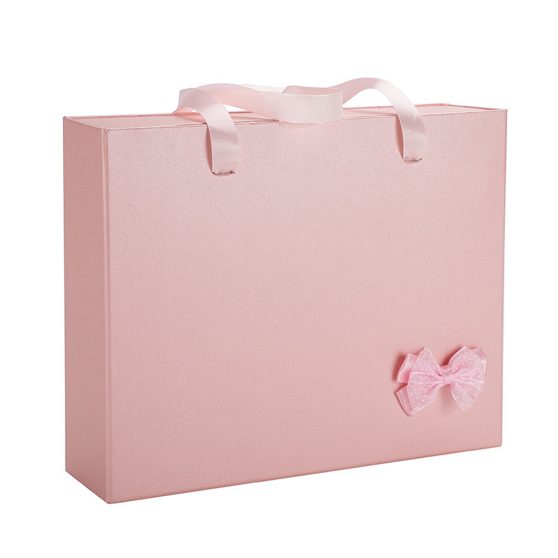 Foldable CMYK Pink Flat Pack Gift Boxes , W9 Strengthen Magnetic Closure Gift Box