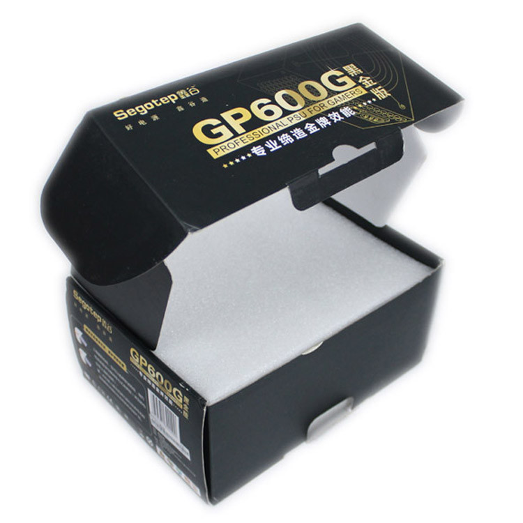 Self Erecting Recycled Packing Boxes , L30cm 300gsm Matte Black Packaging Box