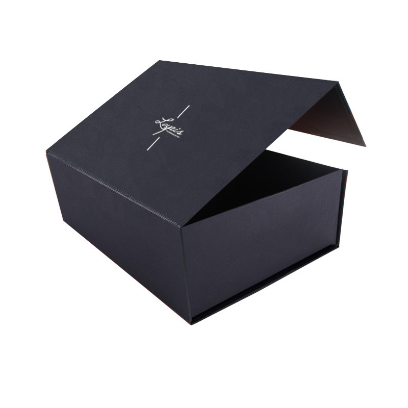 4C Square Black Rigid Gift Box Foil Stamping Logo For Chocolate