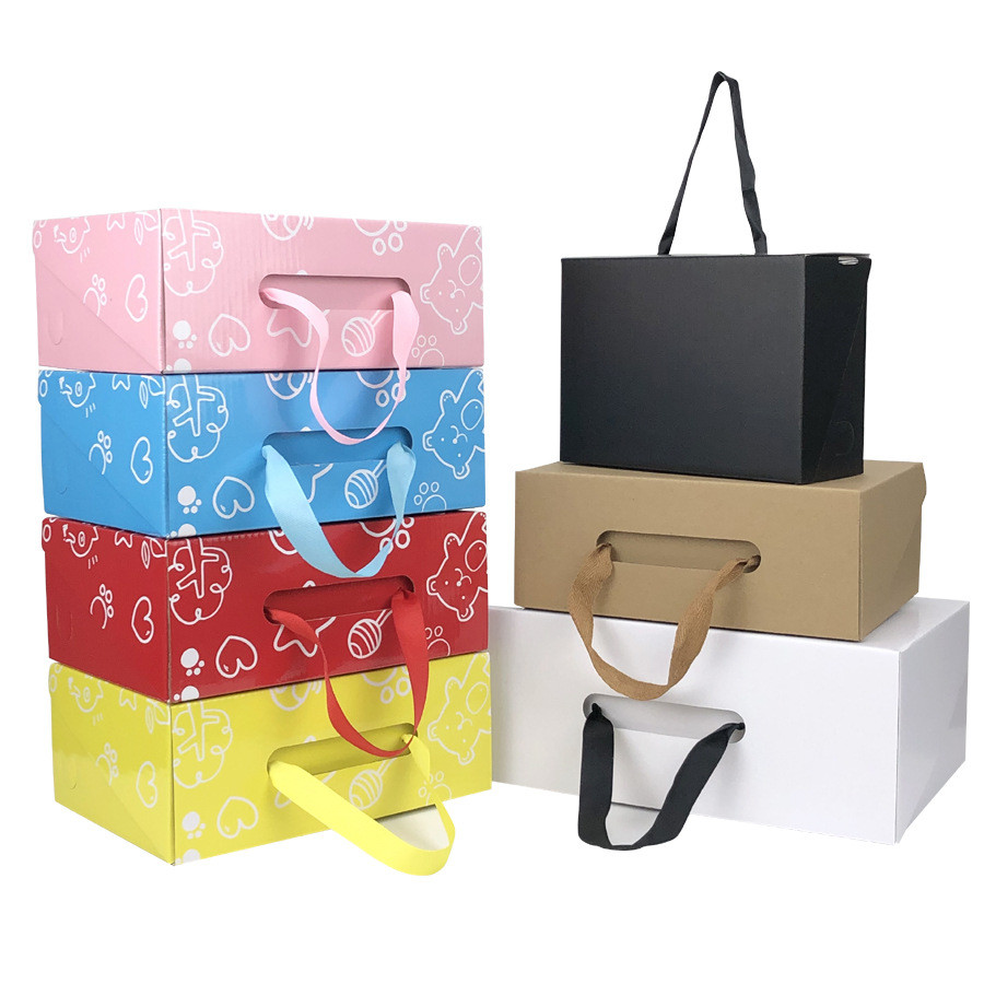 CMYK Colorful Shoe Corrugated Paper Packaging Box , Rectangle E Flute Corrugated Box