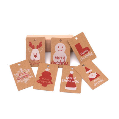 Garment Christmas Theme Paper Hang Tag , OEM 1.5-3mm Recycled Swing Tags