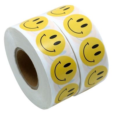 Smiling Face Emoji Package Printed Paper Sticker Vinyl OEM